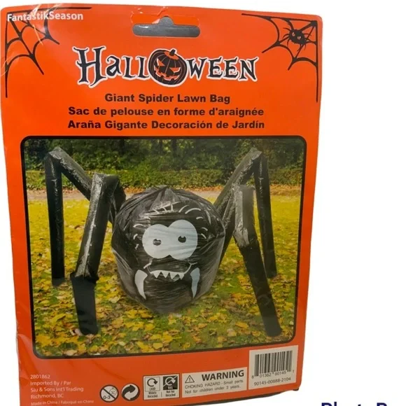 Halloween Giant Spider Lawn Leaf Bag Fall Yard Lawn Decoration - Picture 2 of 12